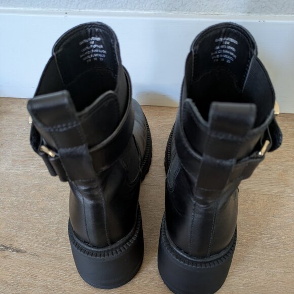 Steve Madden Leather Ankle Boots — Black, Size 7.5M, Detachable Strap - Picture 5 of 8